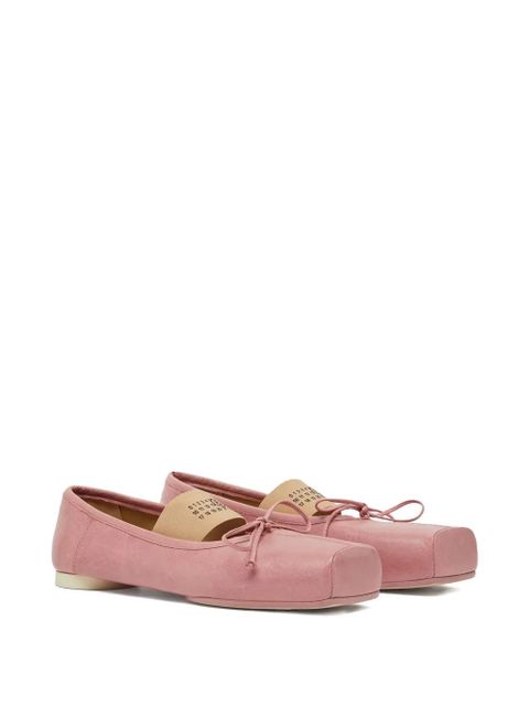 MM6 Maison Margiela square-toe bow ballet flats - Pink