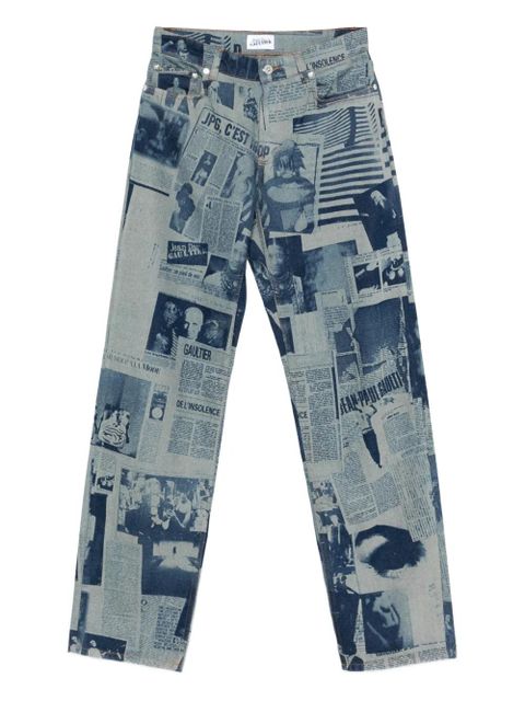 Jean Paul Gaultier newspaper-print straight jeans - Blue - zdjęcie produktu nr 1