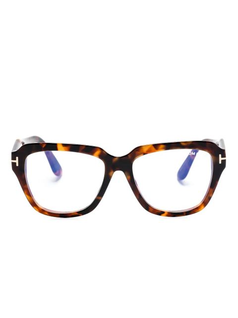 TOM FORD Eyewear oversize-frame glasses - Brown - zdjęcie produktu nr 1