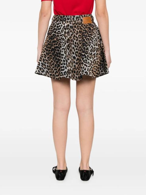 GANNI leopard-print mini skirt - Brown
