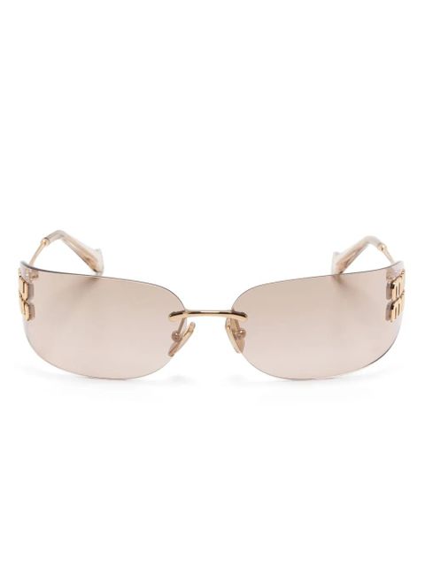 Miu Miu Eyewear logo-plaque sunglasses - Gold - zdjęcie produktu nr 1