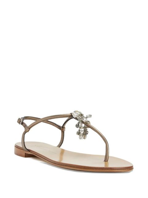 Giuseppe Zanotti Glenda crystal-embellished flat sandals - Gold - zdjęcie produktu nr 2