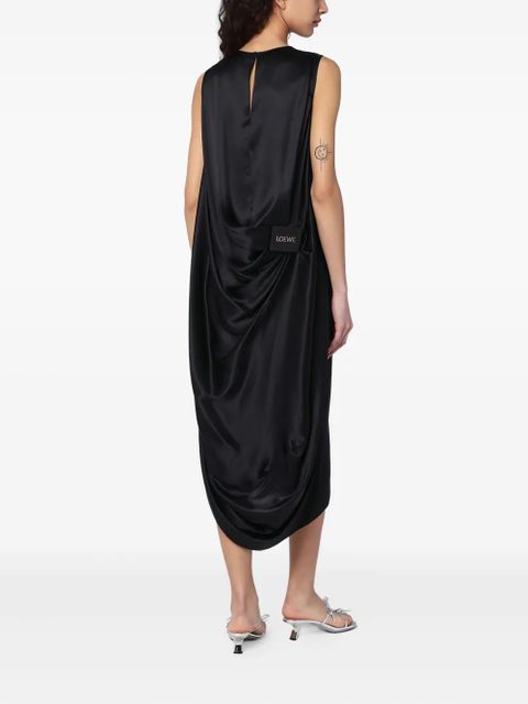 LOEWE draped satin dress - Black