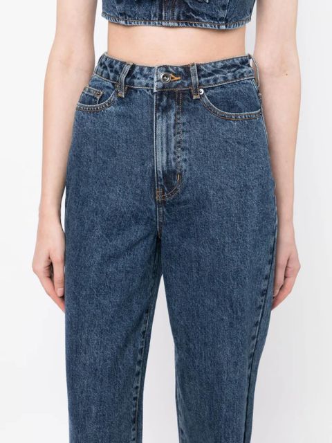 Self-Portrait high-waist wide-leg jeans - Blue