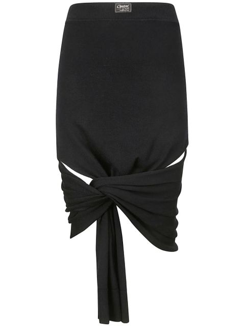 Coperni logo-patch wool midi skirt - Blue - zdjęcie produktu nr 1