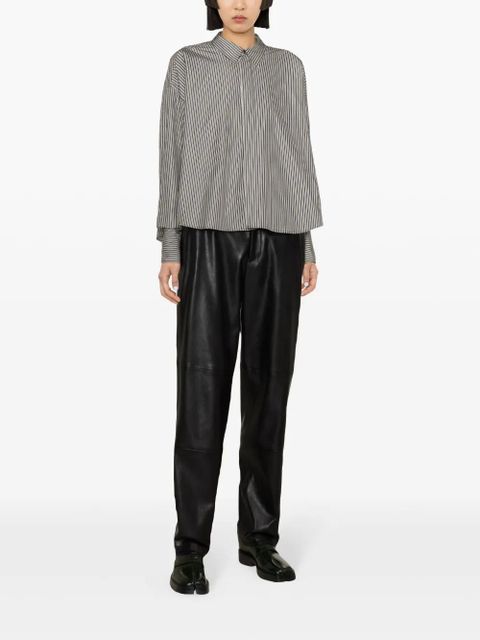 AMI Paris striped cropped cotton shirt - Black - zdjęcie produktu nr 2