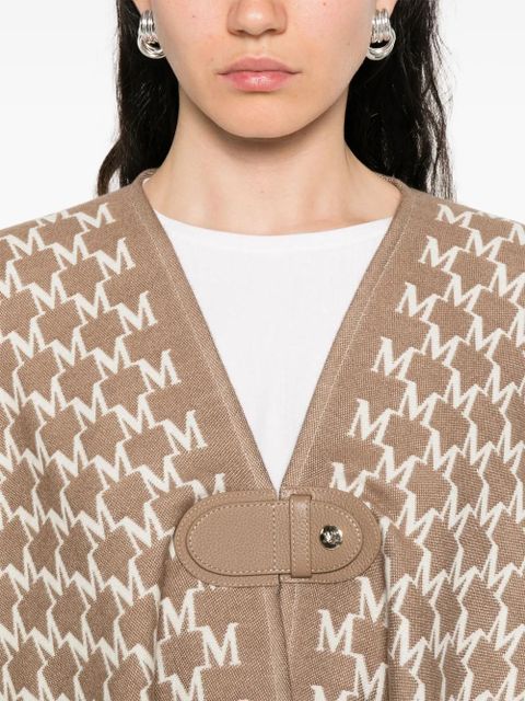 Max Mara monogram-pattern cape - Brown