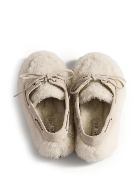 Miu Miu shearling loafers - Neutrals