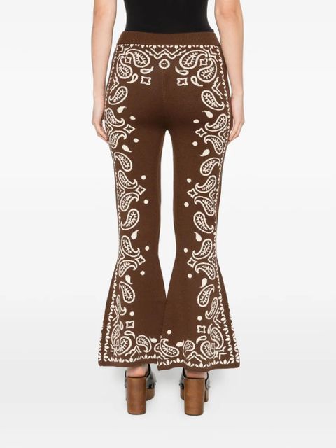 FARM Rio Bohemian Paisley knitted flared trousers - Brown