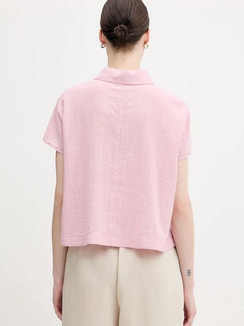 United Colors of Benetton bluzka damska kolor różowy gładka 5ONVDQ0BQ