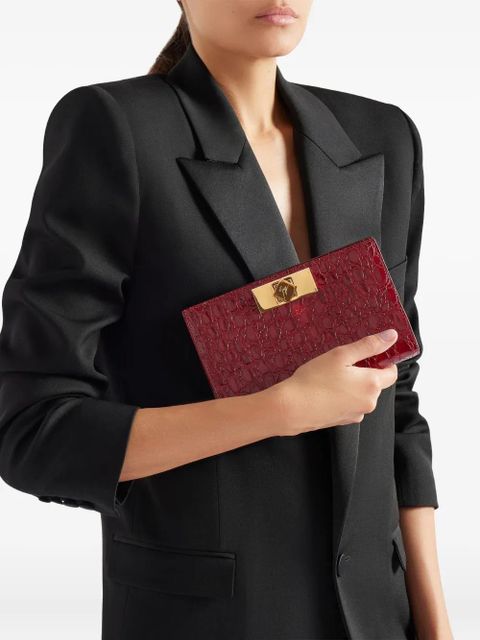 Giuseppe Zanotti crocodile-embossed clasp clutch - Red - zdjęcie produktu nr 2