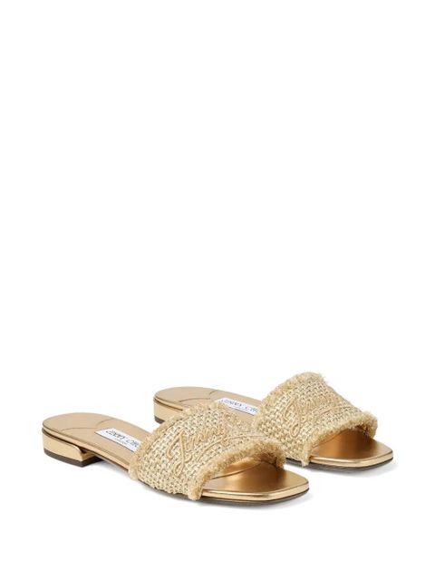 Jimmy Choo logo fringed flat sandals - Neutrals - zdjęcie produktu nr 2