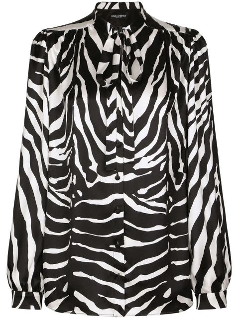 Dolce & Gabbana zebra-print satin shirt - Black - zdjęcie produktu nr 1