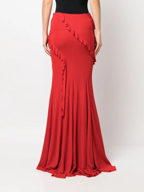 Blumarine ruffled-detail long skirt - Red - zdjęcie produktu nr 2