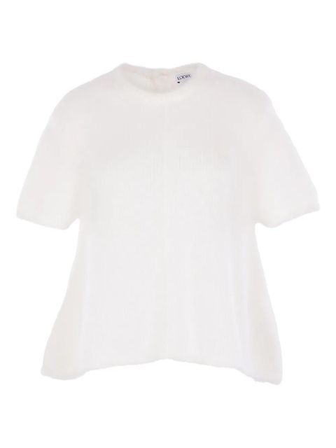 LOEWE embroidered short-sleeved sweater - White - zdjęcie produktu nr 1