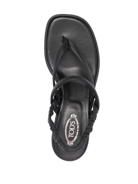 Tod's thong-strap leather slingback sandals - Black