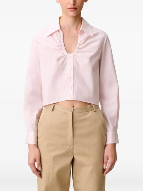 Claudie Pierlot cutout buttoned cotton shirt - Pink