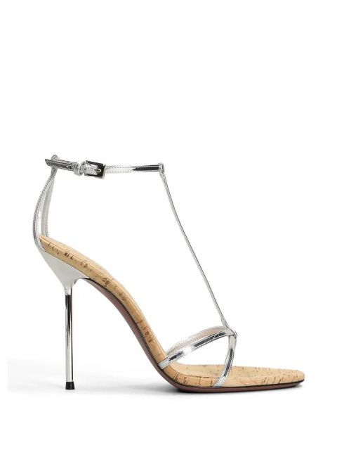 Paris Texas Lidia metallic-effect t-bar sandals - Silver - zdjęcie produktu nr 1