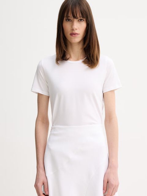 MM by Max Mara t-shirt basic damski bawełniany z elastanem MULINO - zdjęcie produktu nr 2