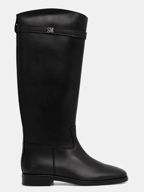 Steve Madden kozaki skórzane Novi damskie kolor czarny na płaskim obcasie 11004728 - zdjęcie produktu nr 2