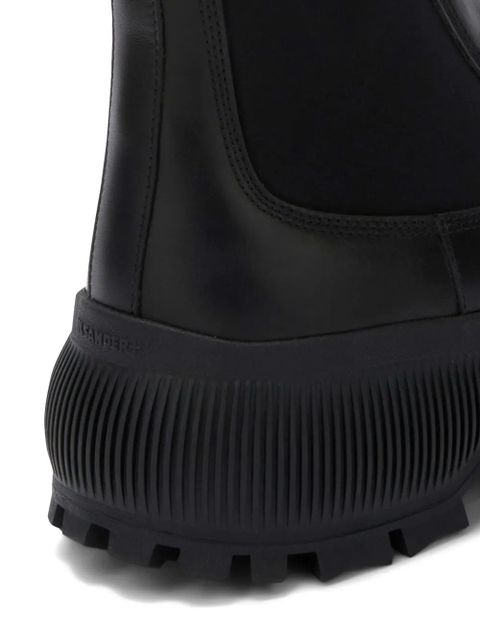 Jil Sander logo-embossed leather boots - Black