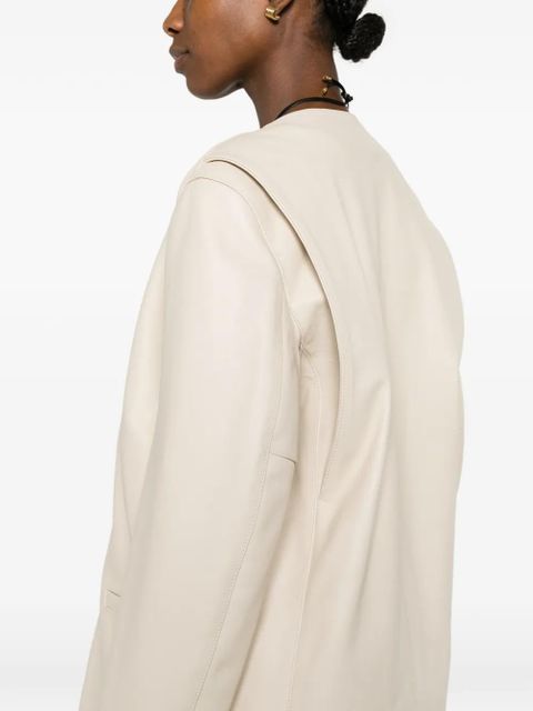 TOTEME minimal biker jacket - Neutrals