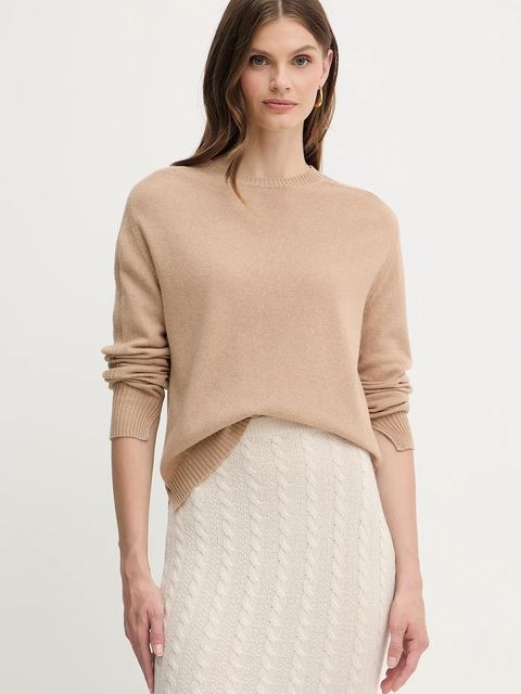 Twinset sweter wełniany damski kolor beżowy lekki 252TP3495 - zdjęcie produktu nr 1