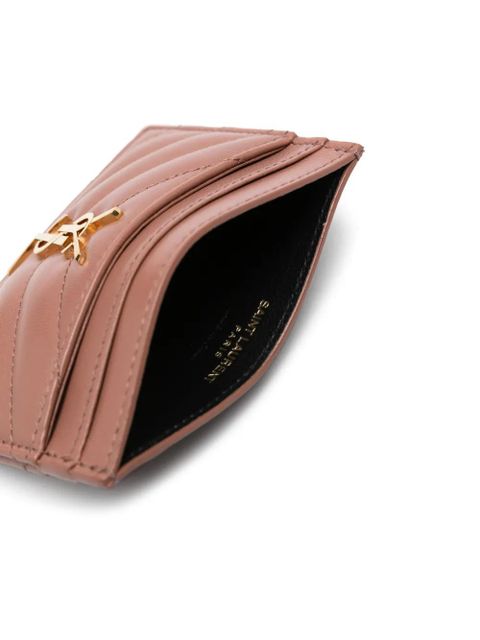 Saint Laurent Cassandre matelassé cardholder - Pink
