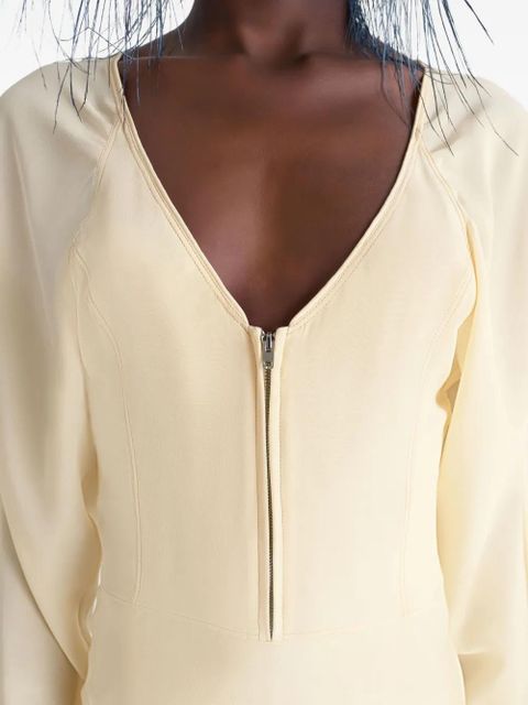 LEMAIRE half-zip raglan-sleeve midi dress - Yellow