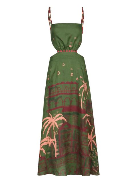 Johanna Ortiz Sailors Prayer cut-out printed dress - Green - zdjęcie produktu nr 1