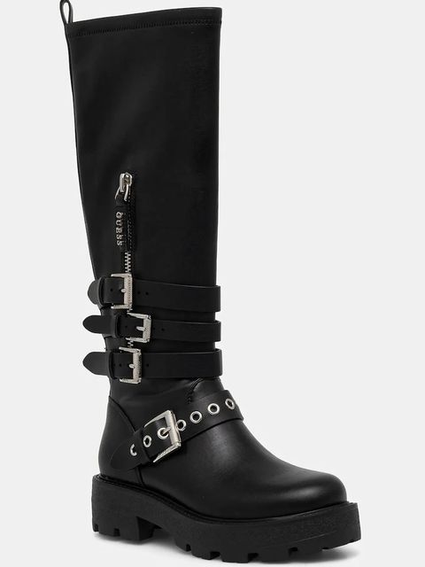 Guess kozaki YANKY damskie kolor czarny na platformie FLFYNK ELE11 - zdjęcie produktu nr 1