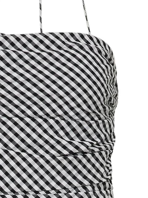 Faithfull the Brand Vento ruched gingham midi dress - Black - zdjęcie produktu nr 2