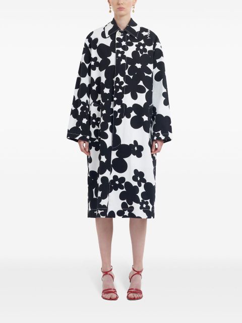 Marni floral-print coat - Black