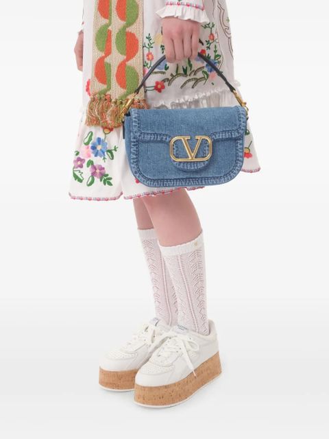 Valentino Garavani Alltime denim shoulder bag - Blue