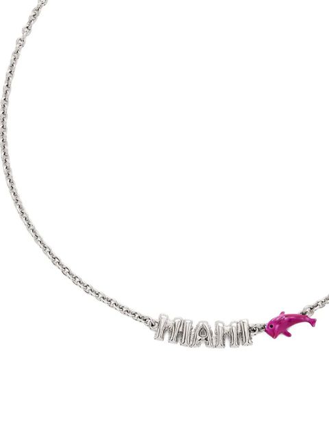 Marc Jacobs balloon-lettering dolphin-detail necklace - Silver - zdjęcie produktu nr 2