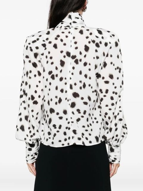 Rowen Rose dalmatian-pattern blouse - White