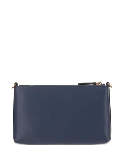 PINKO logo-plaque zip clutch bag - Blue