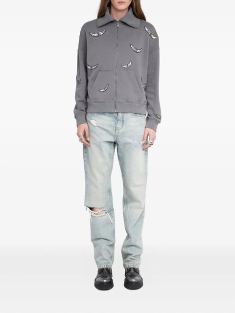 Zadig&Voltaire Milly embellished zip sweatshirt - Grey - zdjęcie produktu nr 2