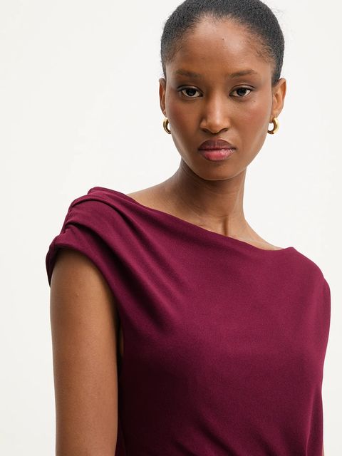 Answear.LAB top damska kolor bordowy gładka
