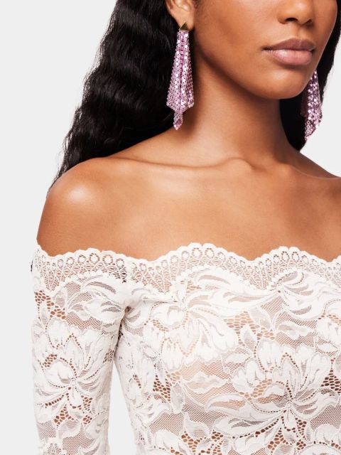 Rabanne chainmail drop earrings - Pink