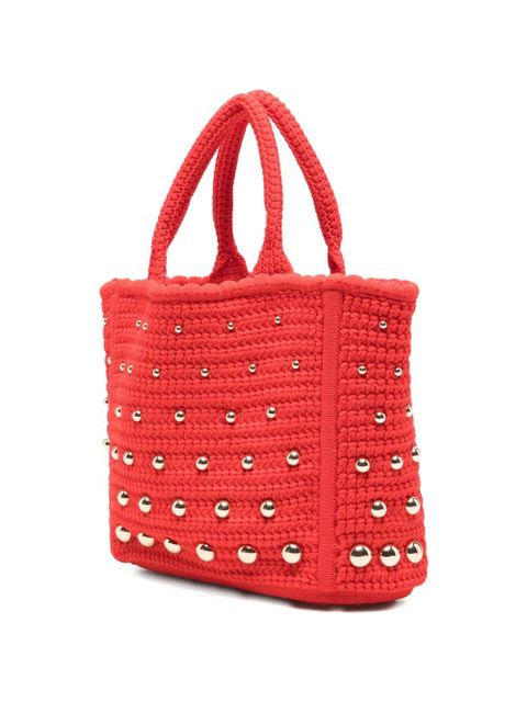 SANDRO stud-embellished tote bag - Red
