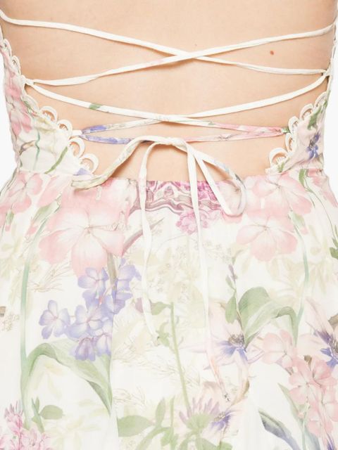 Charo Ruiz Ibiza Marlene floral-print lace mini dress - White