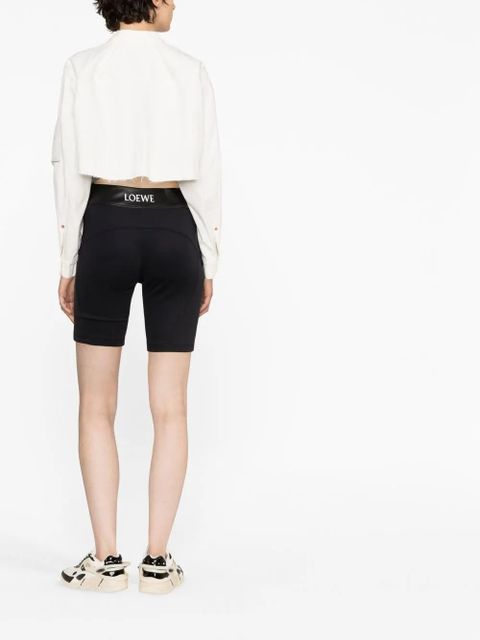 LOEWE logo-print leather shorts - Black - zdjęcie produktu nr 2