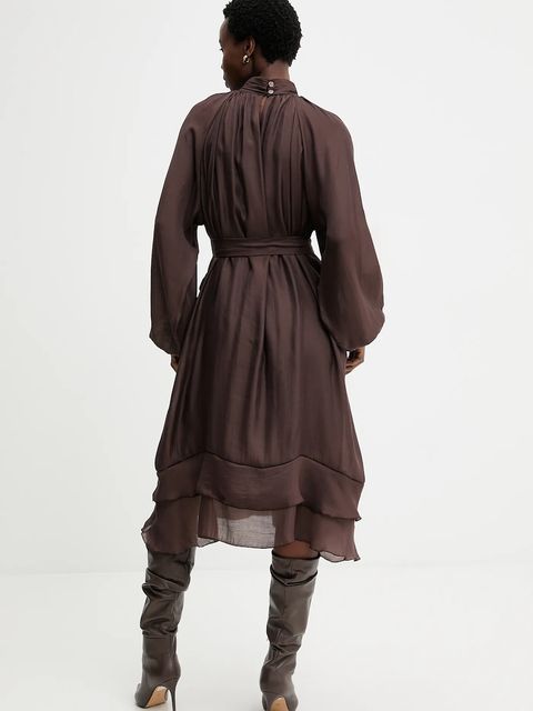 Answear.LAB sukienka kolor brązowy mini rozkloszowana