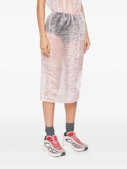 Cecilie Bahnsen floral-embroidered skirt - Pink