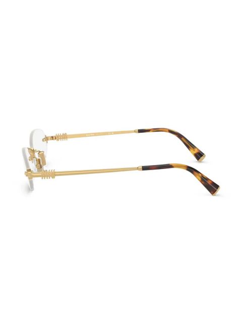 Miu Miu Eyewear oval rimless glasses - Gold