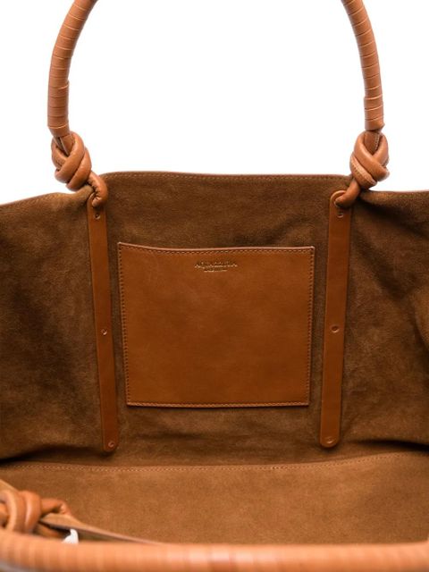 Aquazzura Muse knotted-handle suede tote bag - Brown