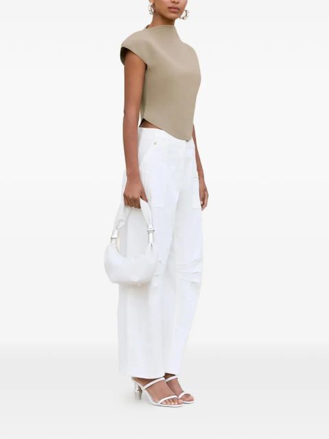 Cult Gaia Virginiana curved-hem cap-sleeve top - Neutrals - zdjęcie produktu nr 2