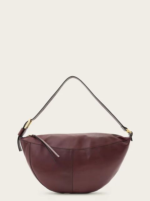 AllSaints torebka skórzana LUNA kolor czerwony W190XD