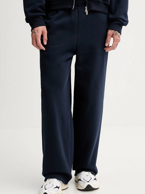 Pangaia spodnie dresowe bawełniane kolor granatowy gładkie 10002676